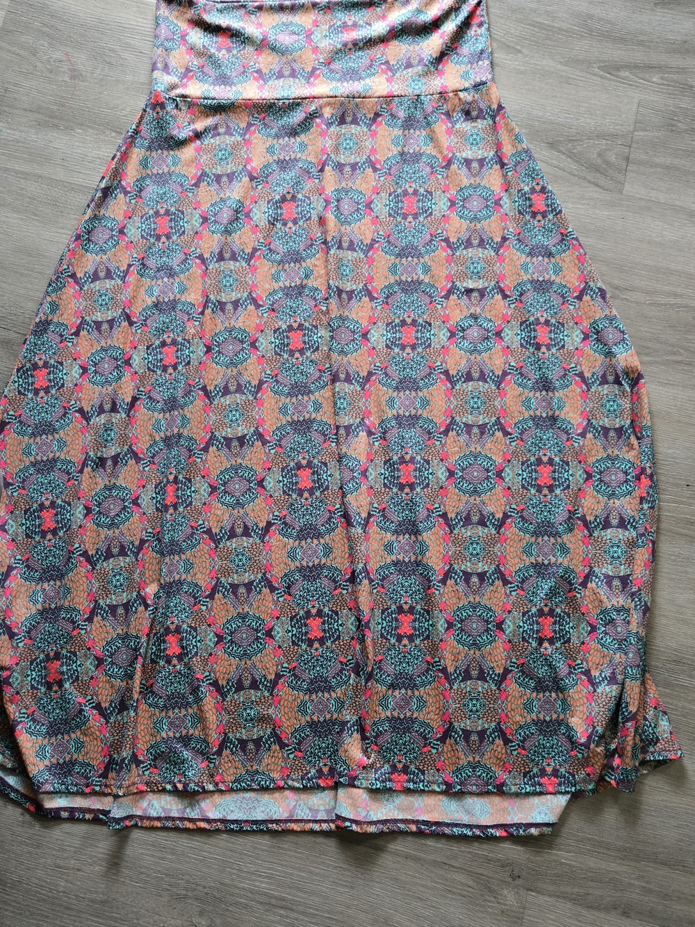 LuLaRoe Maxi Skirt 2XL | Vibrant Boho Print | Fold Waist Comfortable & Flowy
